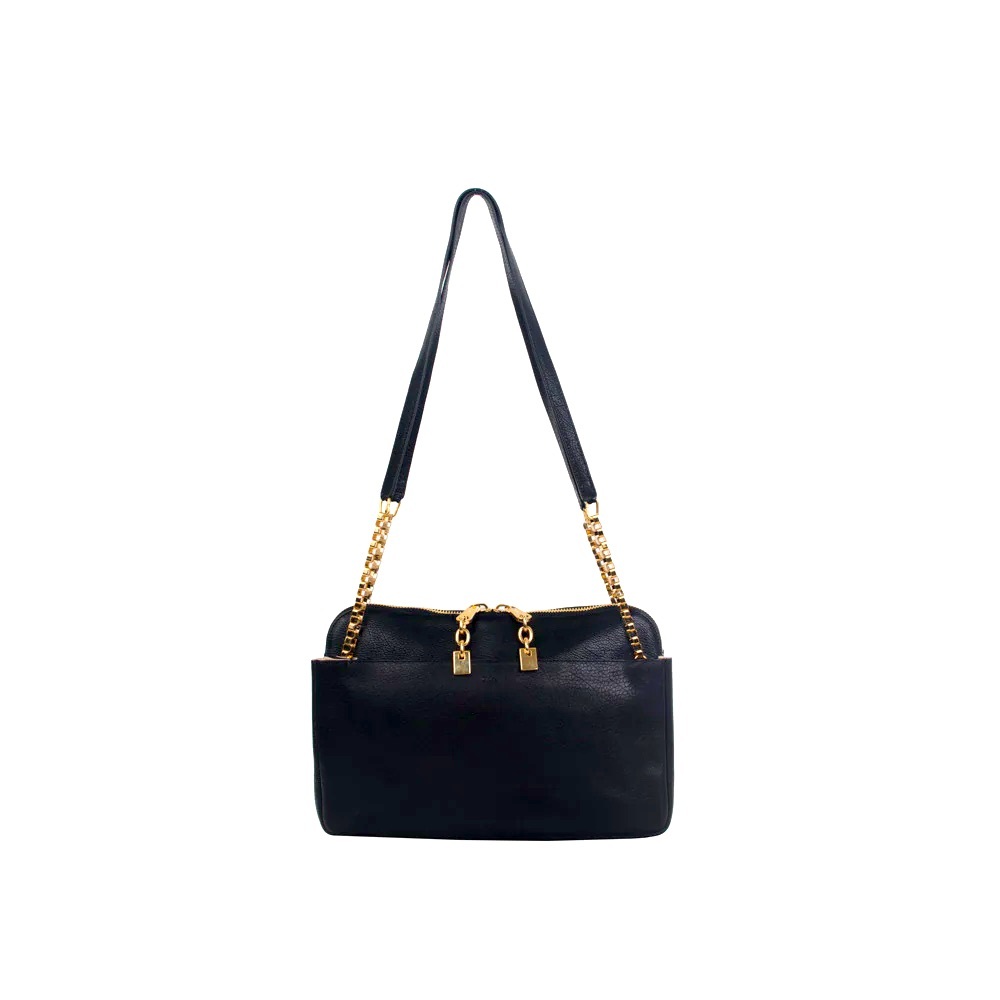 Black Lucy Leather Shoulder Bag
